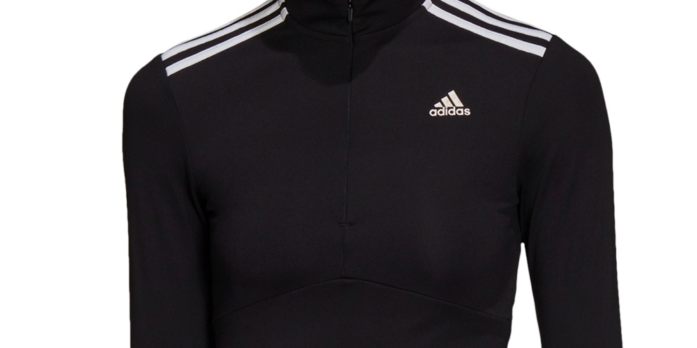 एडिडास विमेन हाइपरग्लैम क्वार्टर ज़िप टॉप ब्लैक साइज़ एक्स-स्मॉल