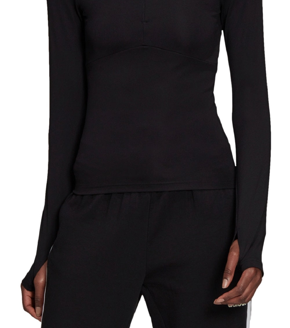 adidas Women's Hyperglam Quarter Zip Top Black Size Large