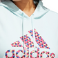 adidas Women's Dot Print Logo Hooded Sweatshirt Blue Size 3X