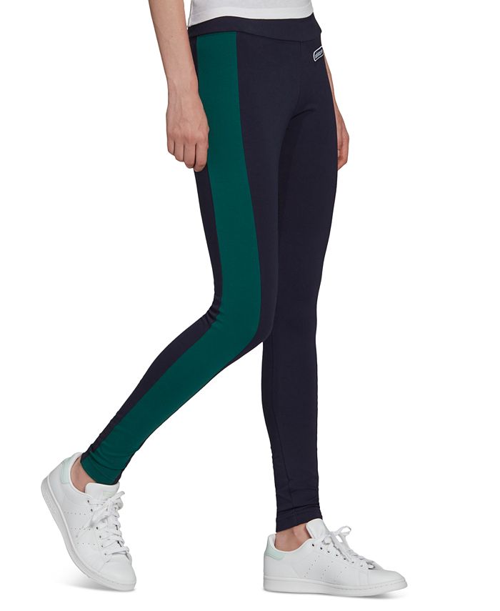 adidas Women's Colorblocked Leggings Blue Size Medium