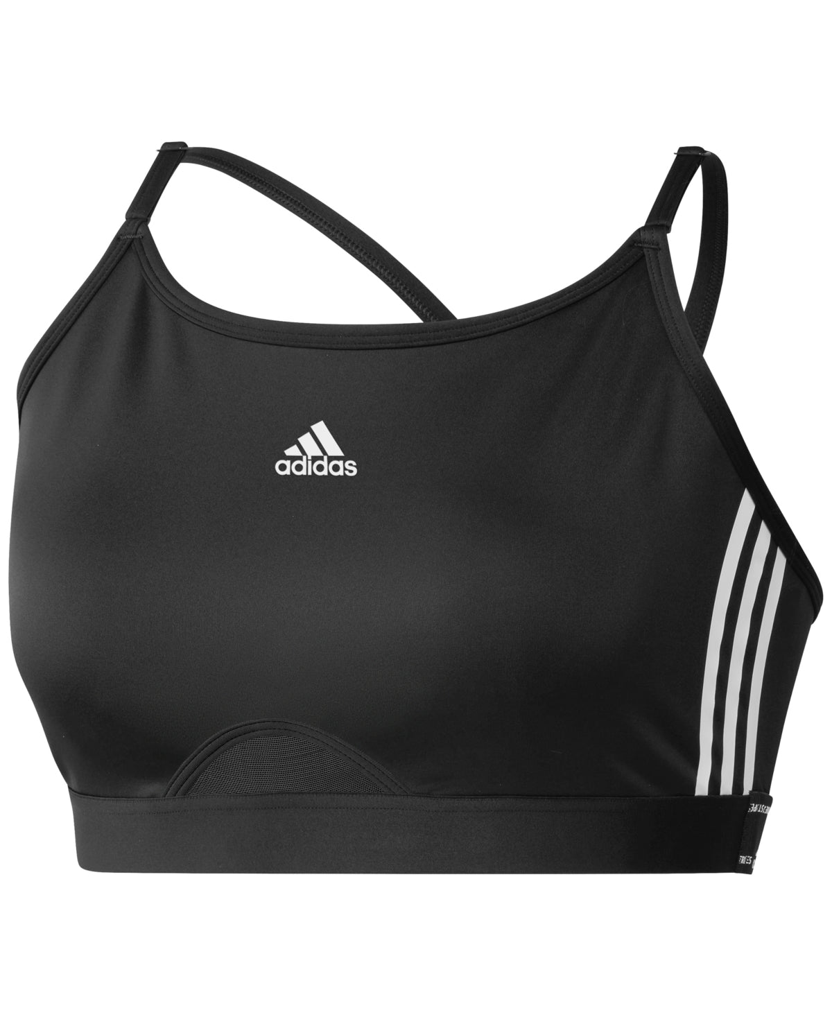 adidas Women's 3 Stripes X Back Sports Bra Black Size 3X