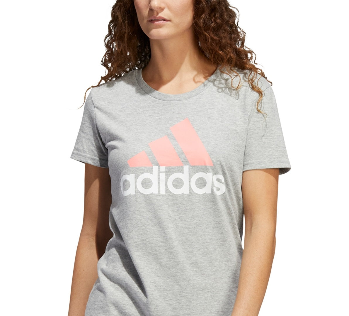 adidas Women's Badge Of Sport Logo Cotton T-Shirt Gray Size X-Large