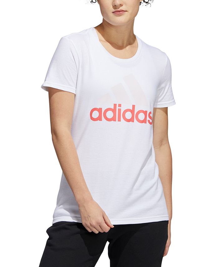 adidas Women's Badge Of Sport Logo Cotton T-Shirt White Size Large
