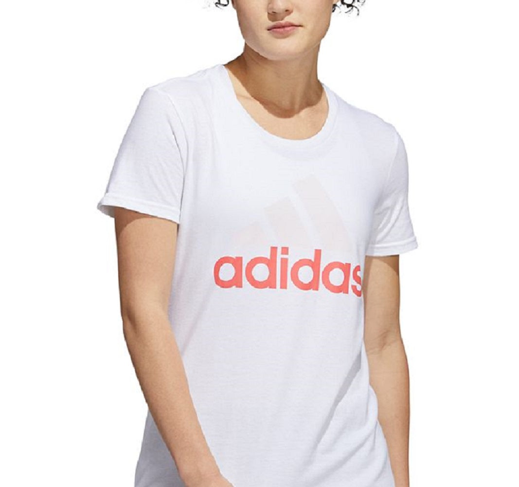 adidas Women's Badge Of Sport Logo Cotton T-Shirt White Size Small