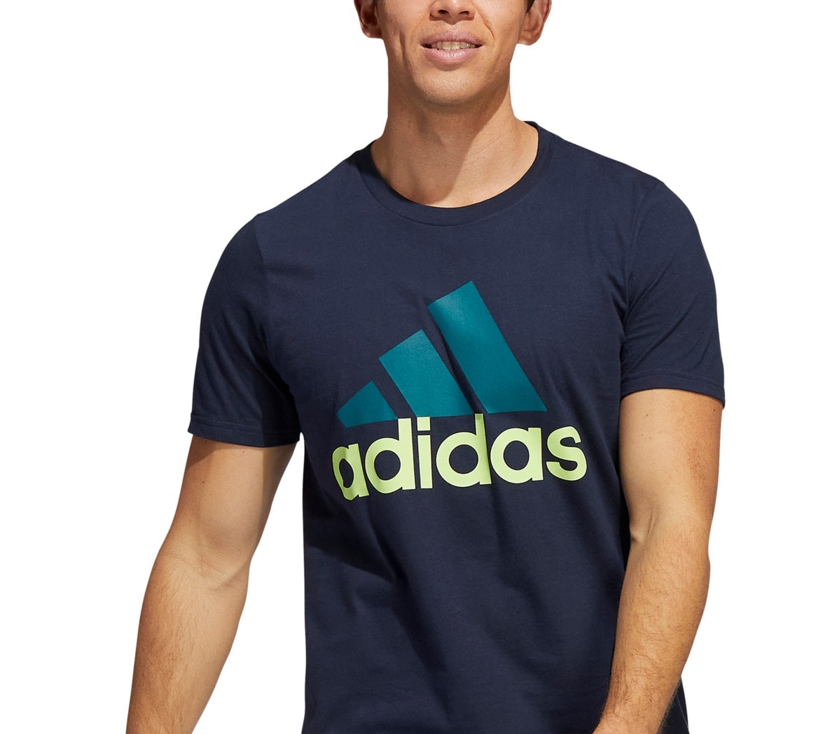adidas Men's Badge Of Sport Logo T-Shirt Blue Size Medium