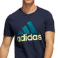 adidas Men's Badge Of Sport Logo T-Shirt Blue Size X-Large