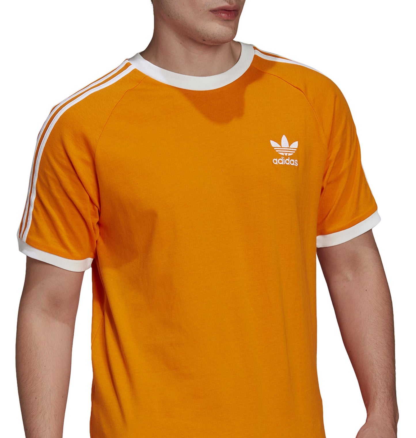 adidas Men's Adicolor 3-Stripes Cotton T-Shirt Orange Size X-Large