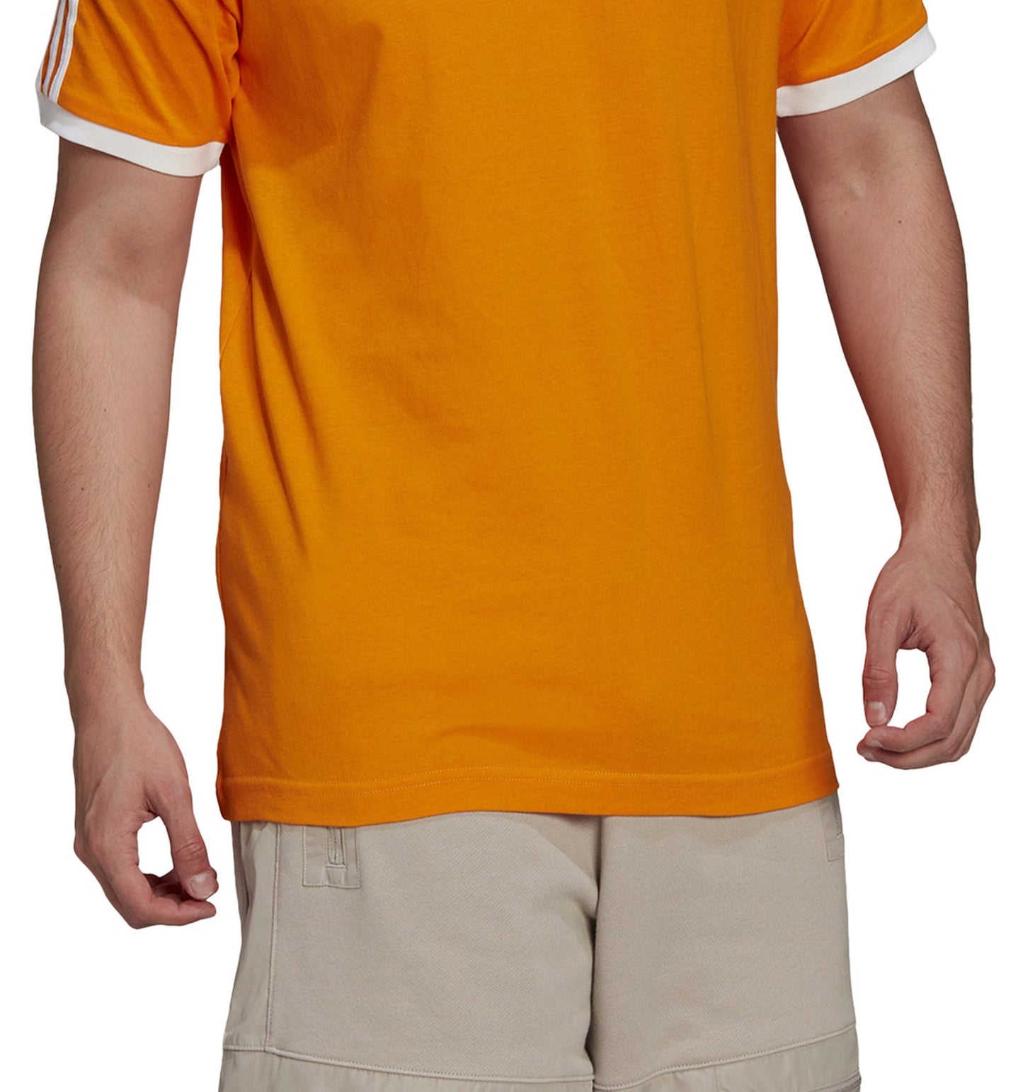 adidas Men's Adicolor 3-Stripes Cotton T-Shirt Orange Size X-Large