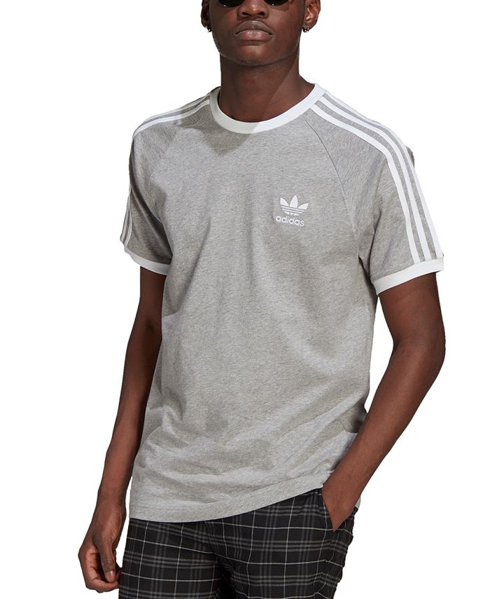 adidas Men's Adicolor 3 Stripes Cotton T-Shirt Green Size M