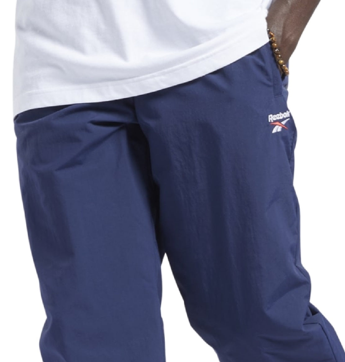 Reebok Men's Classics Vector Logo Print Track Pants Blue Size Medium