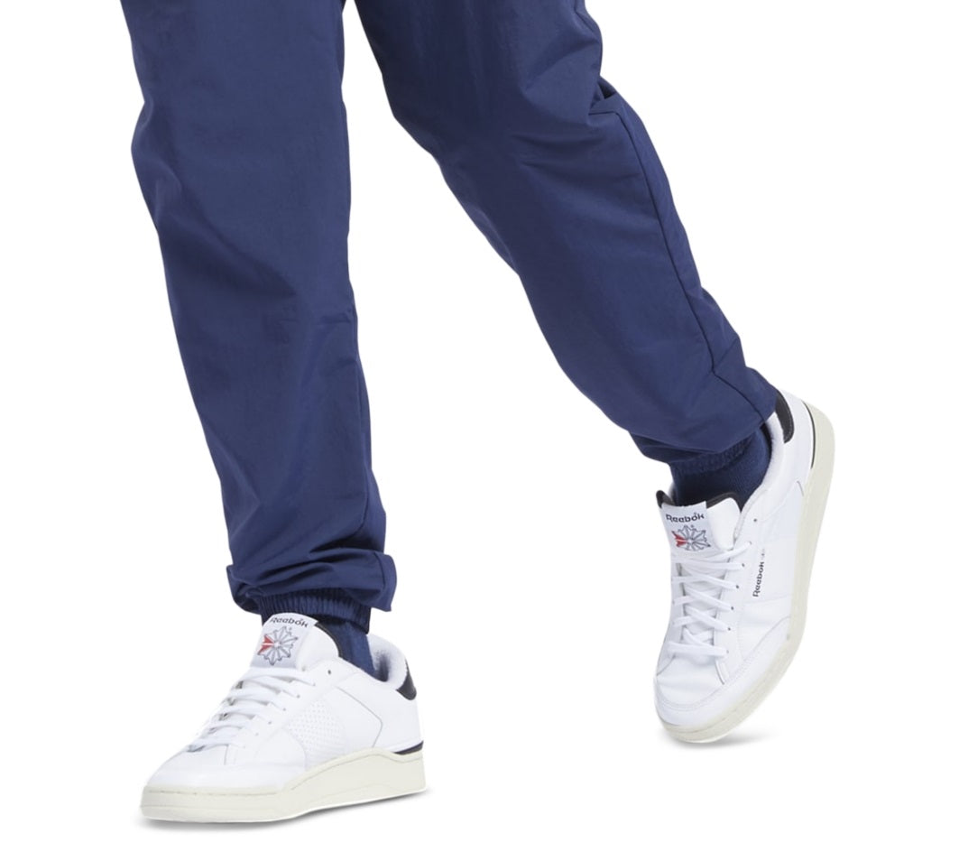 Reebok Men's Classics Vector Logo Print Track Pants Blue Size Medium