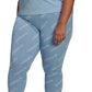 adidas Women's Printed Full Length Leggings Blue Size 2X