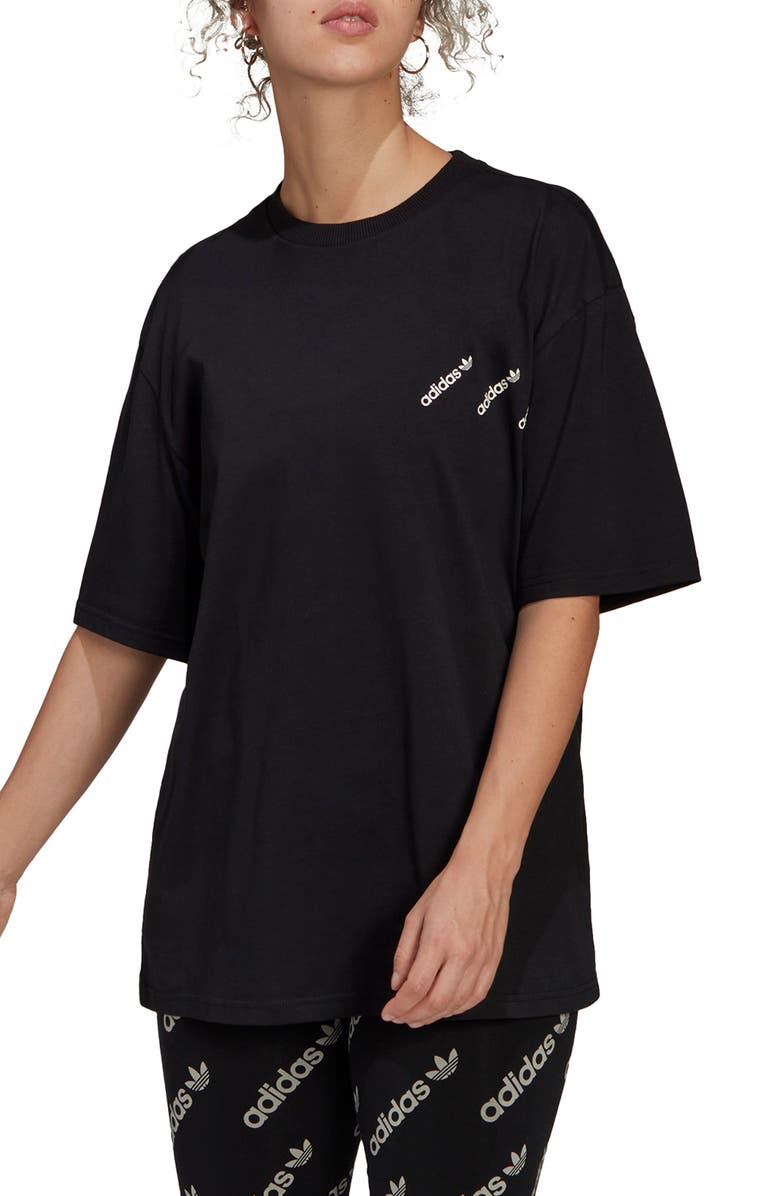 adidas Women's Logo Graphic Tee Black Size Medium
