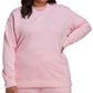 adidas Women's Crewneck French Terry Sweatshirt Pink Size 2X