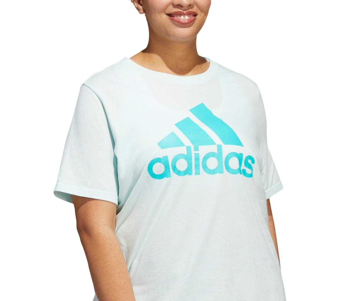adidas Women's Cotton Logo T-Shirt Blue Size 4X