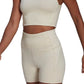 adidas Women's Hyperglam Recycled Blend Training Crop Top Beige Size Small