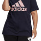 adidas Women's Floral Logo Graphic T-Shirt Blue