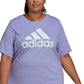 adidas Women's Floral Logo Graphic T-Shirt Purple Size 1X
