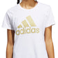 adidas Women's Metallic Cotton Logo T-Shirt White Size Medium