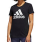 adidas महिलाओं के लिए मेटैलिक कॉटन लोगो टी-शर्ट काला बड़ा साइज़