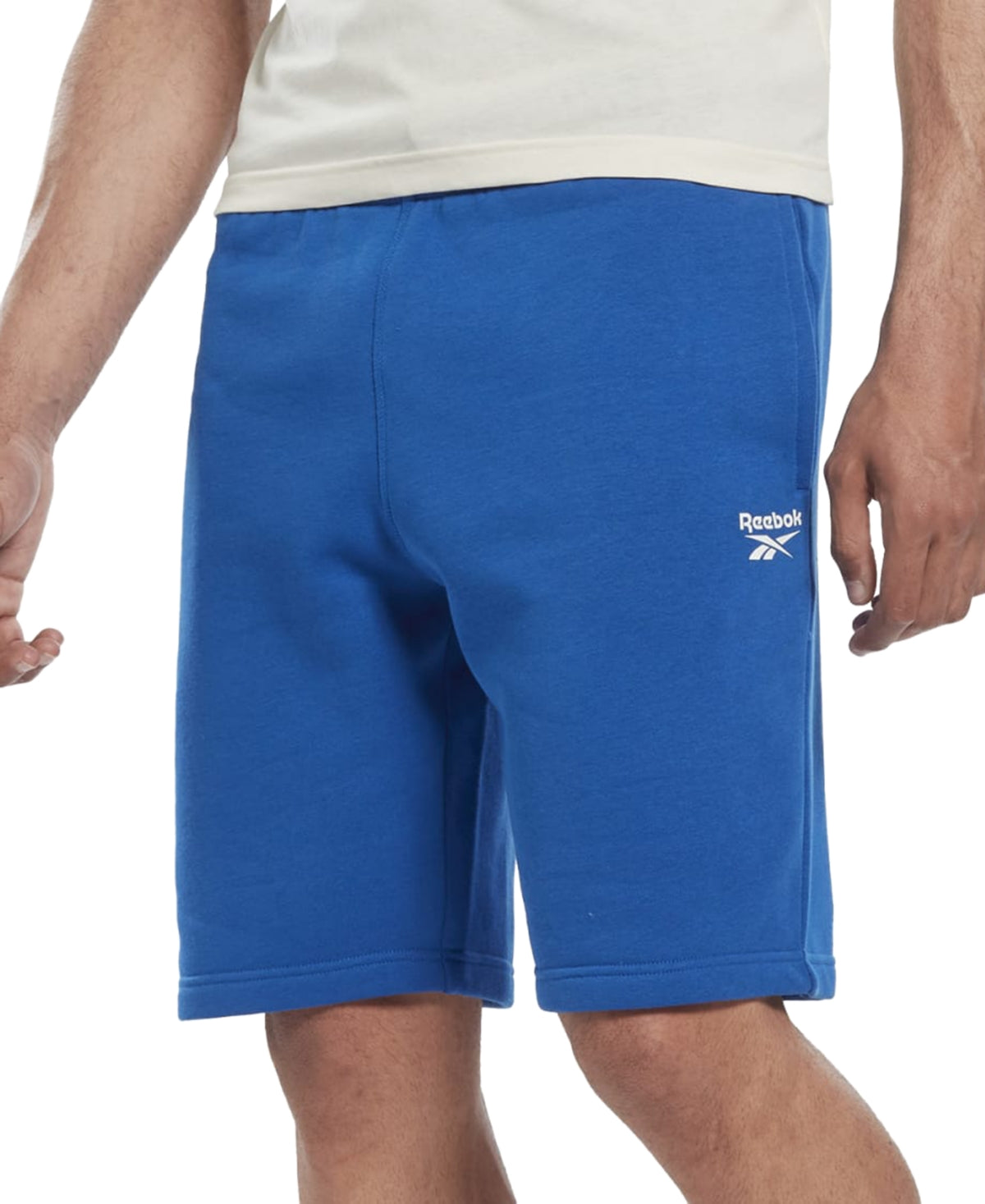 Reebok Men's Identity Regular Fit Logo Print Sweat Shorts Blue Size Large