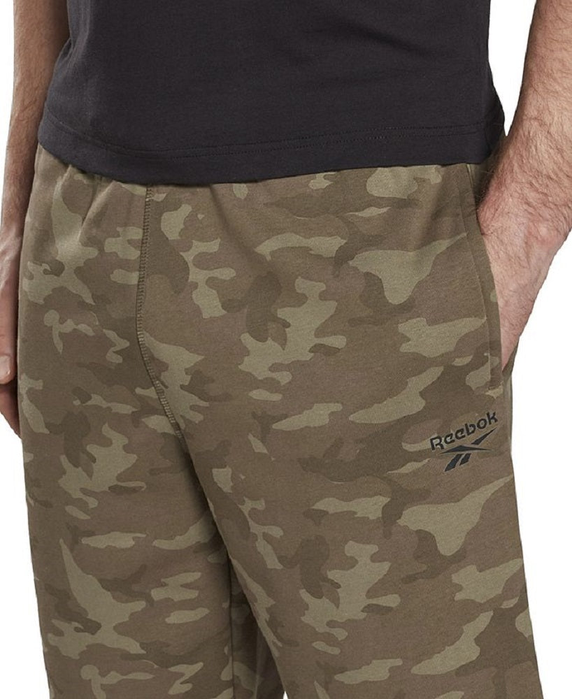 Reebok Men's Allover Camo Print Drawstring Shorts Green Size X-Large