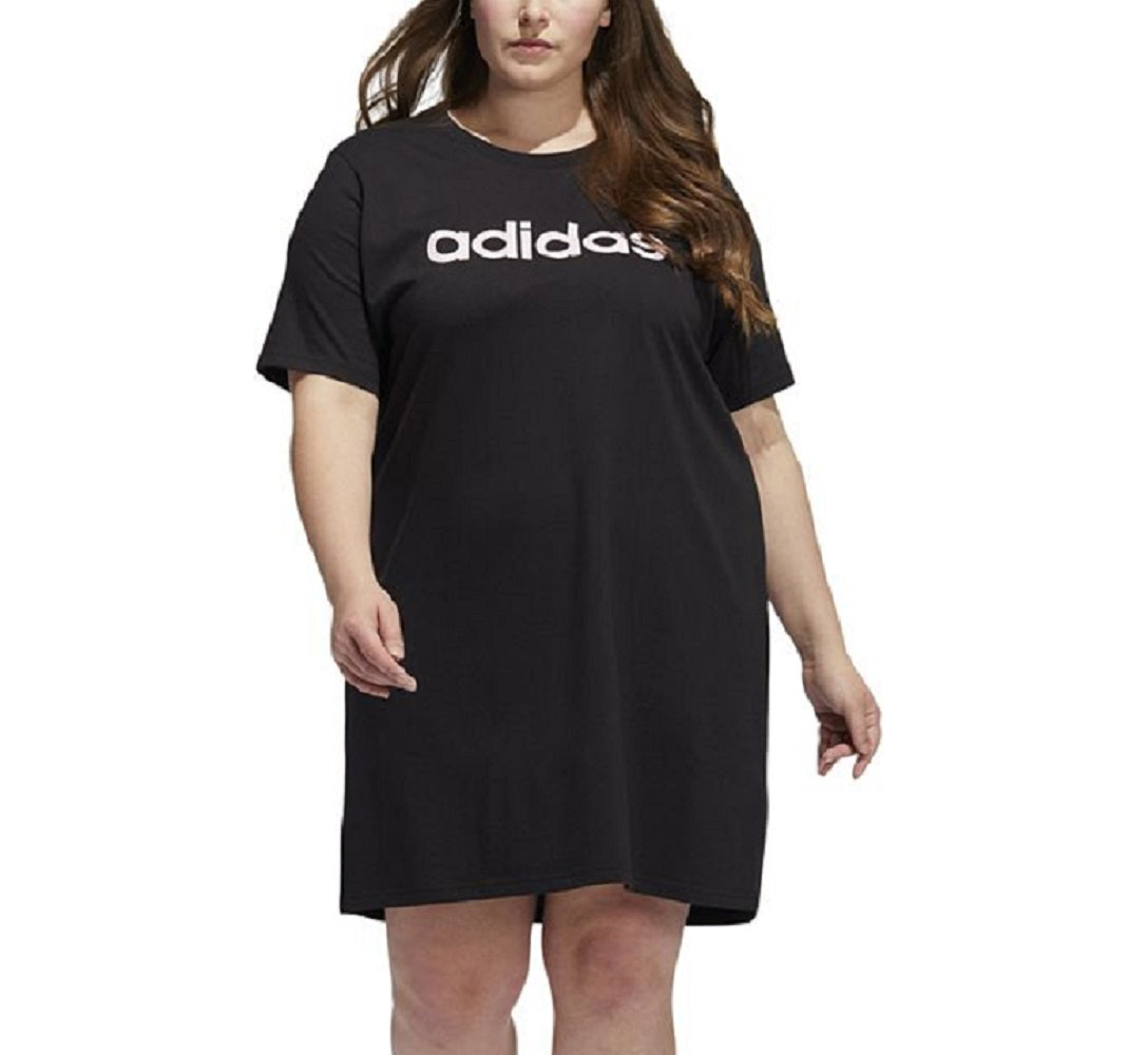 adidas Women's Logo Graphic T-Shirt Dress Black Size 2X