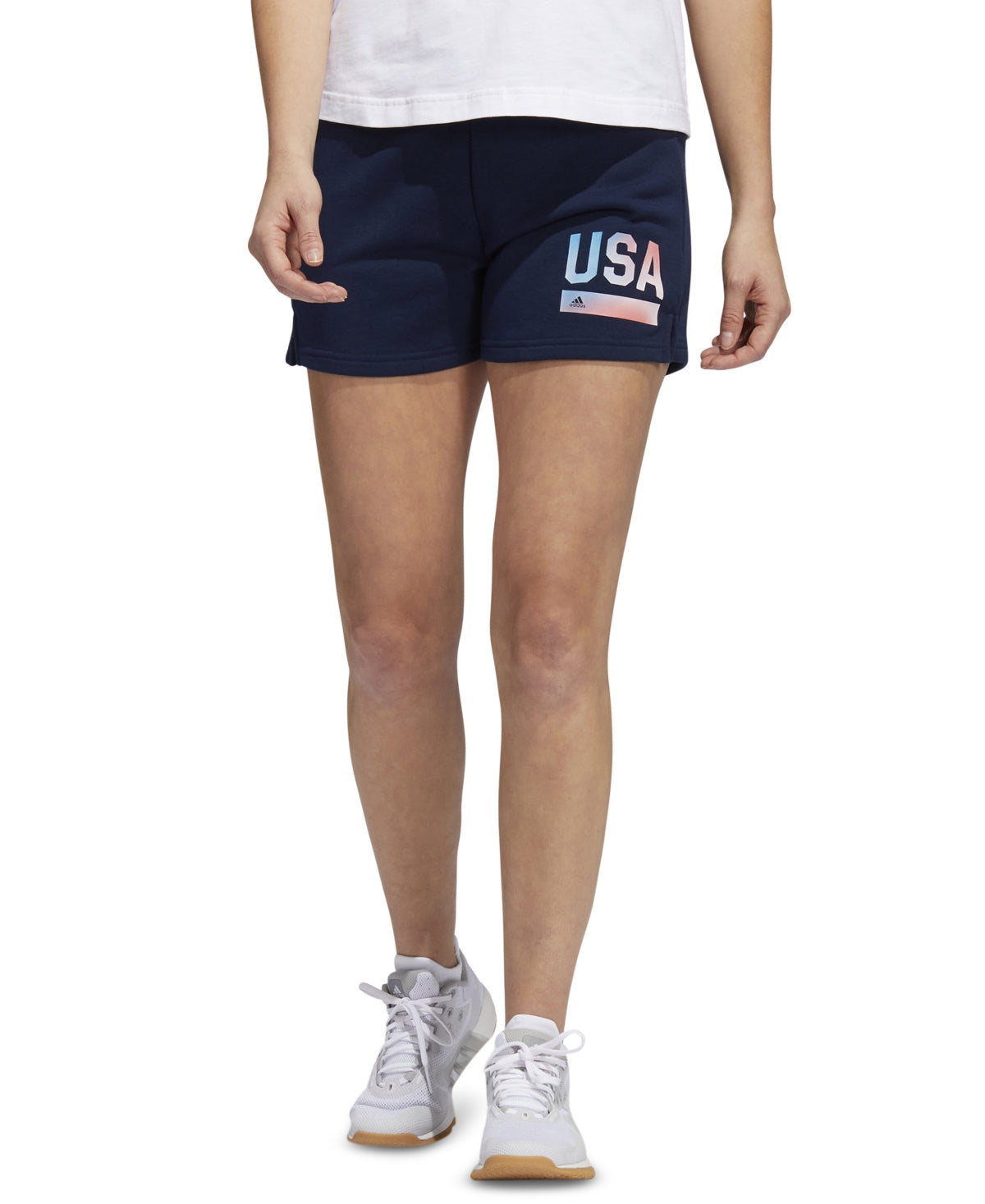 adidas Women's Americana Drawstring Shorts Blue Size Small
