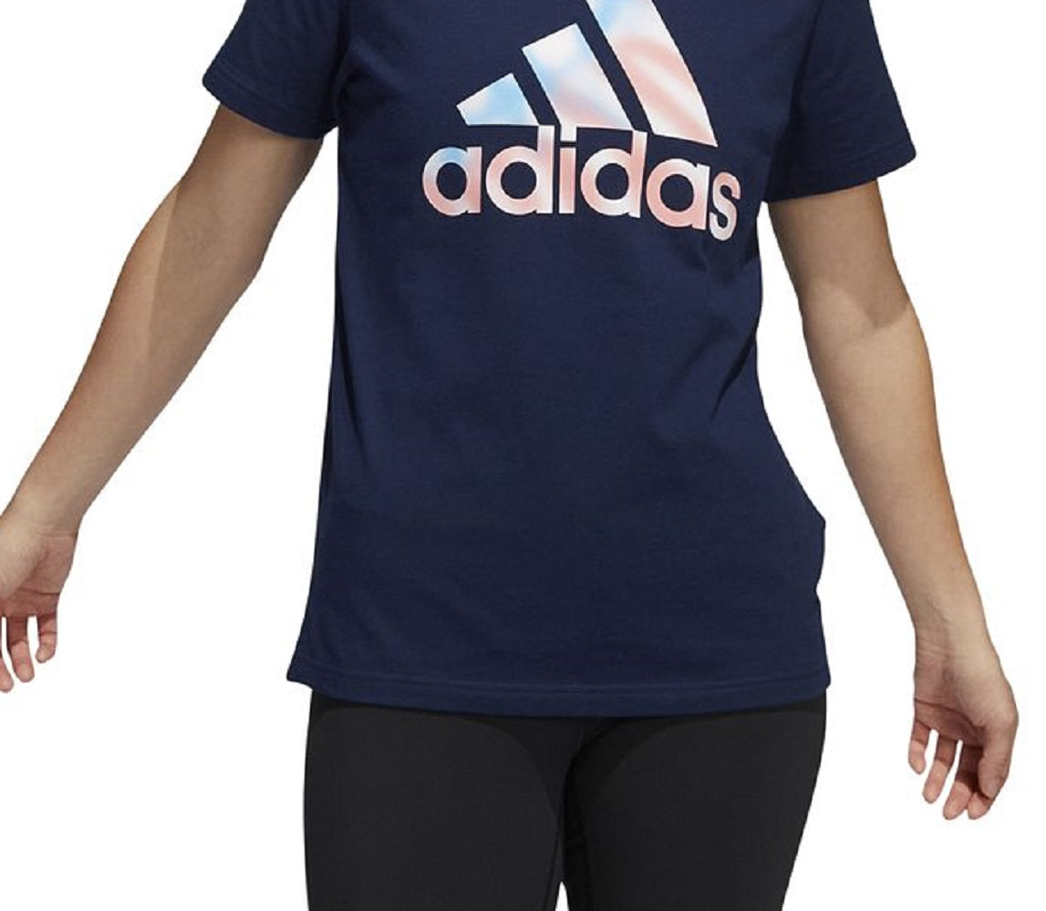 adidas Women's Americana Logo T-Shirt Blue Size Small