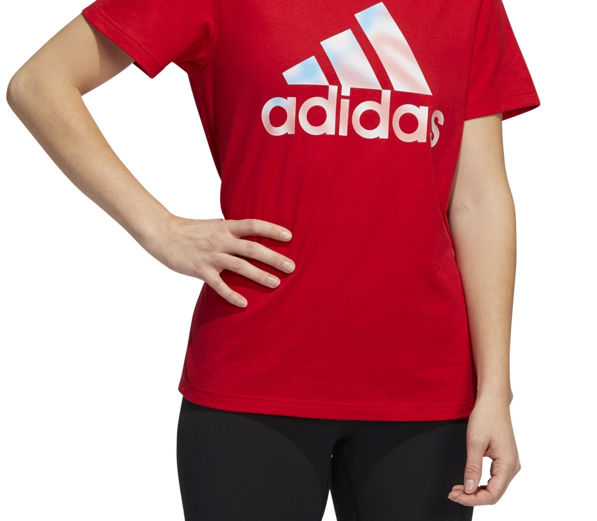 adidas Women's Americana Logo T-Shirt Red Size X-Small