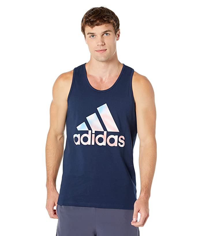 adidas Men's Flag Logo Graphic Tank Blue Size XX-Large