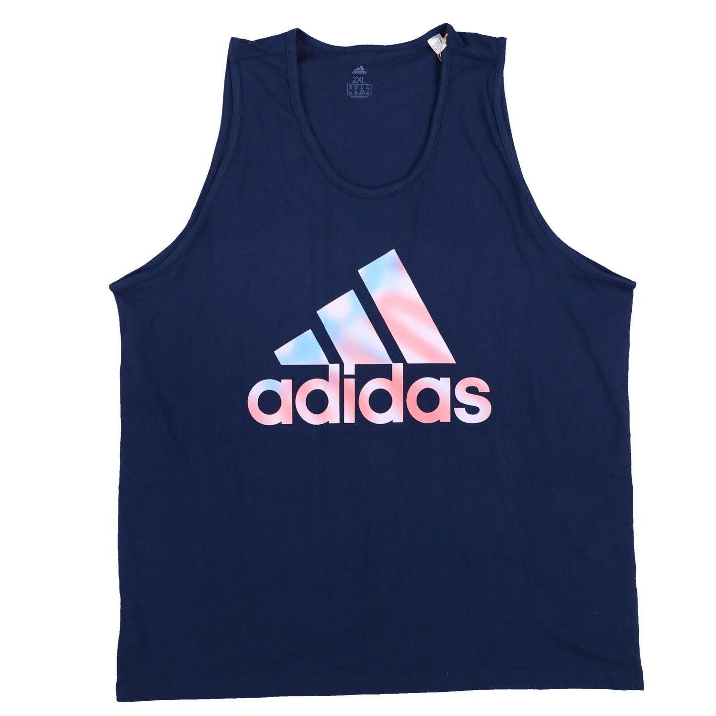 adidas Men's Flag Logo Graphic Tank Blue Size XX-Large