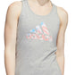 adidas Women's Cotton Logo Americana Tank Top Gray Size Medium
