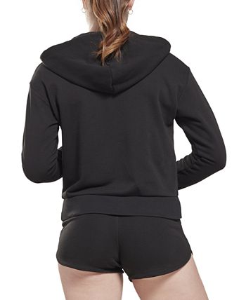 Reebok Women's French Terry Zip Front Hoodie Black Size Medium