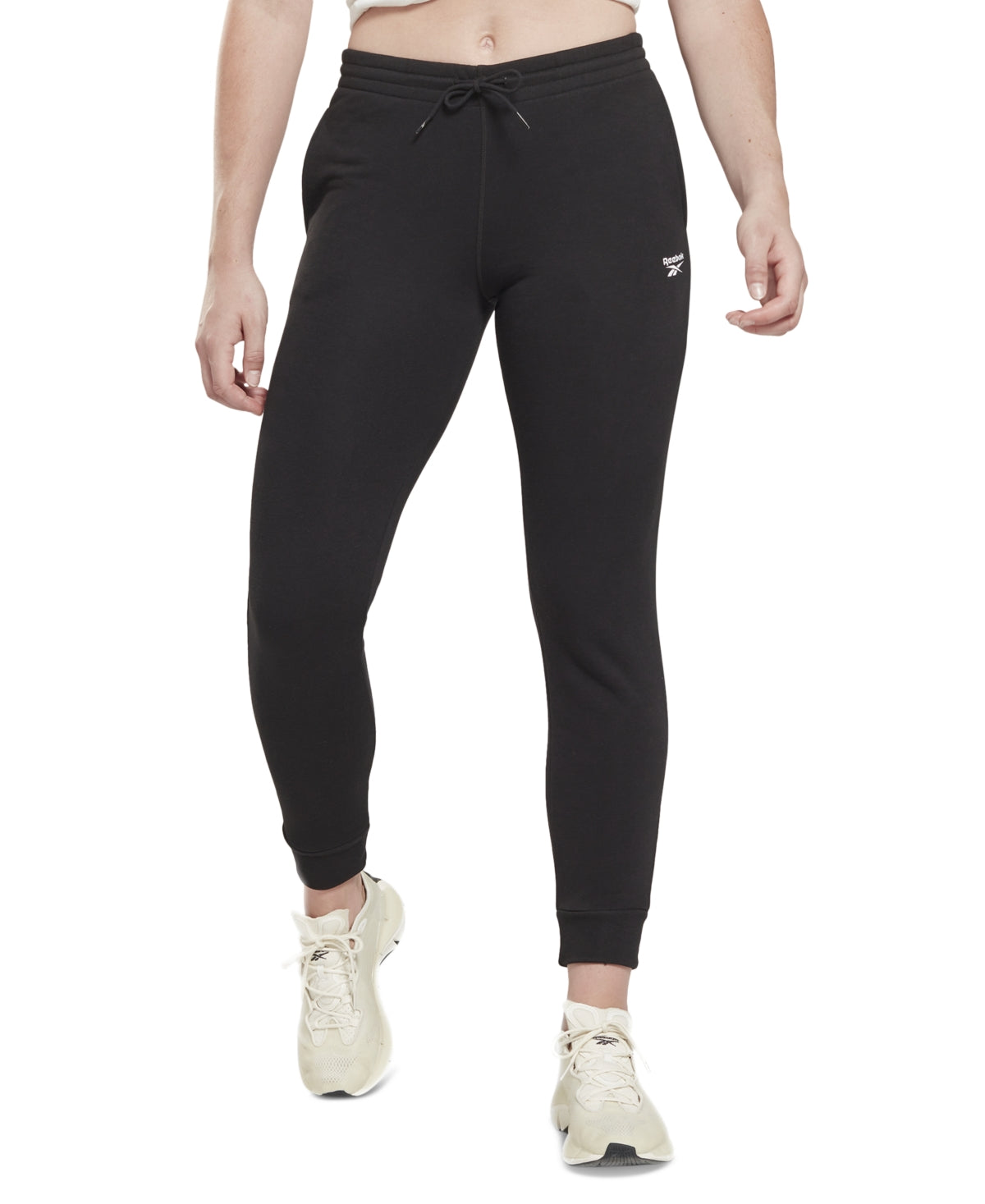 Reebok Women's Identity Drawstring French Terry Joggers Black Size X-Small