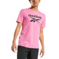 Reebok Men's Identity Logo Graphic T-Shirt Pink Size X-Large
