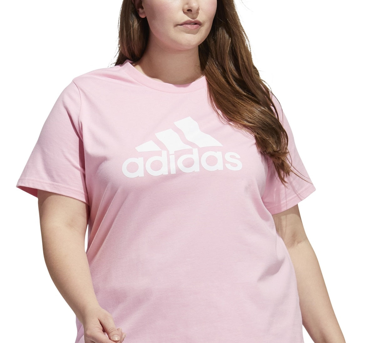 adidas Women's Cotton Logo T-Shirt Pink Size 1X