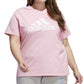 adidas Women's Cotton Logo T-Shirt Pink Size 2X