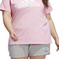 adidas Women's Cotton Logo T-Shirt Pink Size 3X