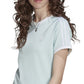 adidas Women's Slim 3 Stripe Active T-Shirt Blue Size X-Large
