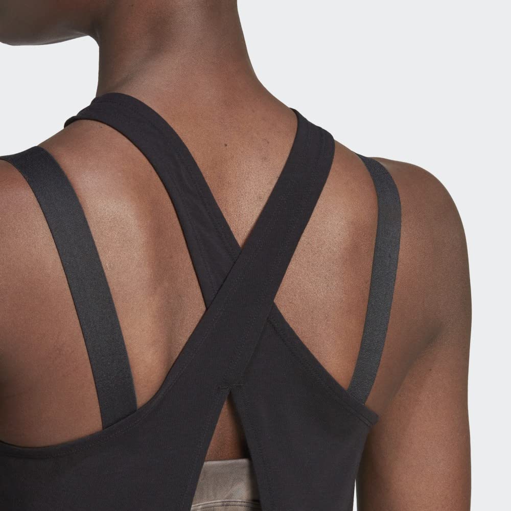 adidas Women's Dark Grey Heather Studio Tank