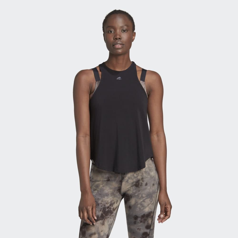 adidas Women's Dark Grey Heather Studio Tank