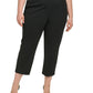 Calvin Klein Women's Solid Ankle Pants Black Size 14W