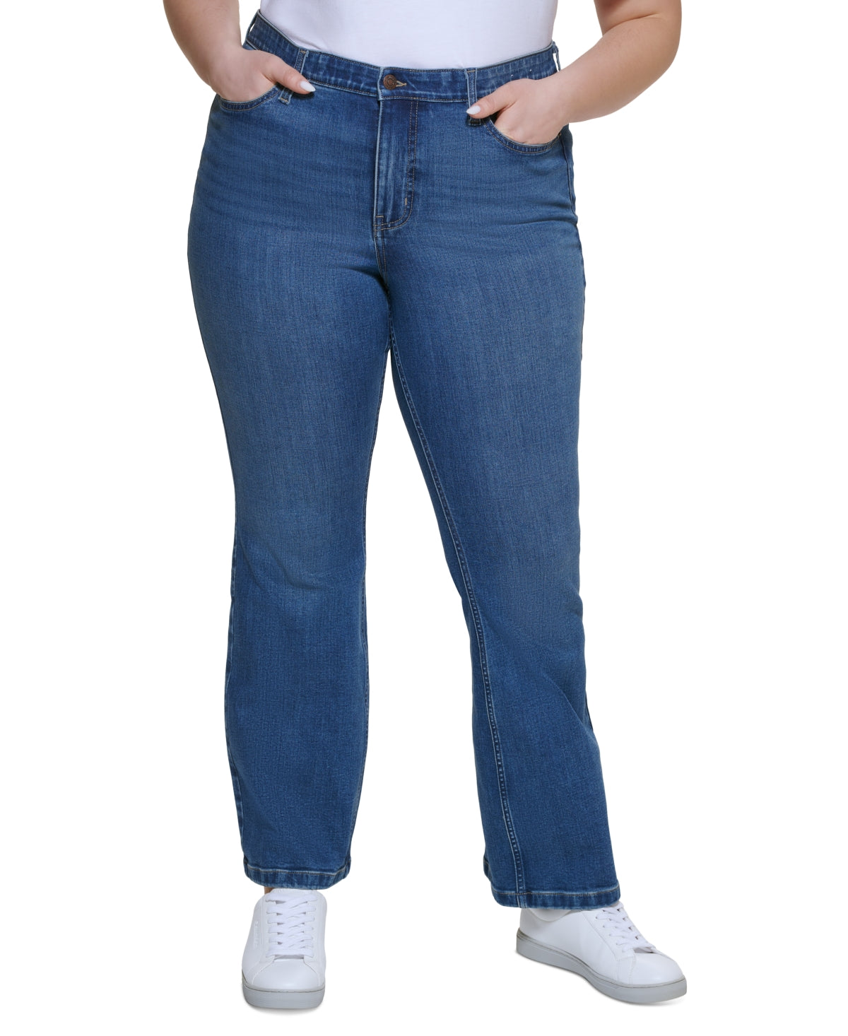 Calvin Klein Women's High Rise Bootcut Jeans Blue Size 18W