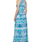 Calvin Klein Women's Tie Dye Printed Gown Blue Size 8