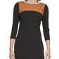Calvin Klein Women's Faux Leather Yoke Sheath Dress Black Size 16