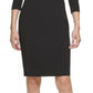 Calvin Klein Women's Faux Leather Yoke Sheath Dress Black Size 16