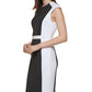 Calvin Klein Women's Colorblocked Shift Dress Size Black 6Petite