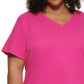 Calvin Klein Women's Performance Plus Logo Patch V Neck T-Shirt Pink Size 1X