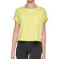 Calvin Klein Women's Bungee Hem Pocket Cotton T Shirt Yellow Size Large
